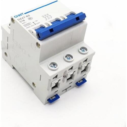 CHINT Mini Circuit Breaker DZ47-60 3 Poles C type 3A 5A 6A 10 15A 16A 20A 25A 32A 40A 50A 60A Circuit Breaker C45 3P MCB