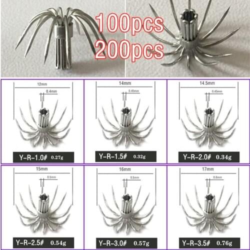 100pcs 200pcs Stainless steel squid hooks Double tandem Umbrella fishhook Sea fishing Spain Chile bait accessories pesca tool YR