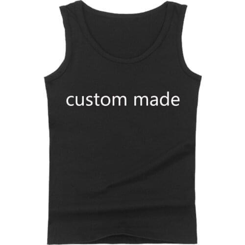 LOGO DIY design t shirt sleeveless vest hit hop kpop tshir clothes streetwear bodybuilding cotton shirt CUSTOMIZE MADE 8815-BX01