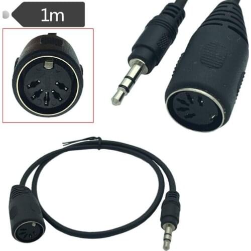 DIN to 3.5mm Cable, 50CM 5 Pin DIN Female to 3.5MM male SmartPhone AUX Headphone Stereo Jack Adapter Input Cable 1m