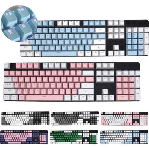1Set 104 KeyCaps Dual Color PBT Key Caps Backlit For Mechanical Cherry Switch Mechanical Keyboard Key Caps