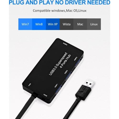 Mini USB Hub 3.0 Multi USB Splitter 3.0 5Gbps Super Speed 4 Port Ultra Slim USB 3.0 HUB Computer Periphearls For PC Laptop