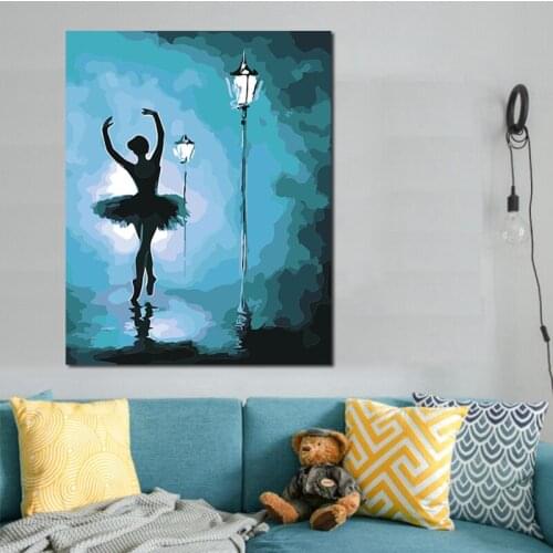 Paint by number art painting by numbers shop creative adult hand-painted decompression to ballet girl hall decoration painting