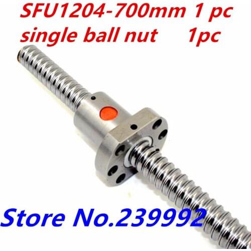 Wholesale 12mm 1204 Ball Screw Rolled C7 ballscrew SFU1204 700mm with one 1204 flange single ball nut for CNC parts