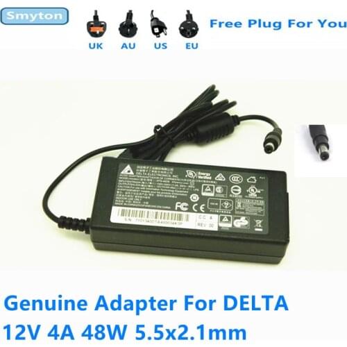 Genuine 12V 4A 48W 5.5x2.1mm Delta DPS-48DB Power Supply AC Adapter For Dahua Hikvision POE Monitoring Laptop Power Charger