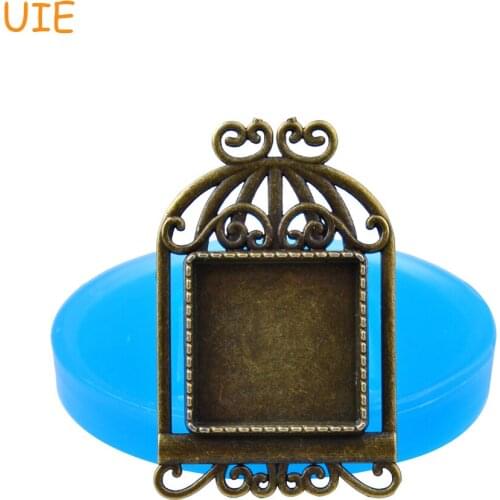 OYL100U 46.4mm Birdcage Picture Frame Silicone Mold - for Sugarcraft, Cake Decoration, Fondant, Cabochon, Resin Clay, Food Safe