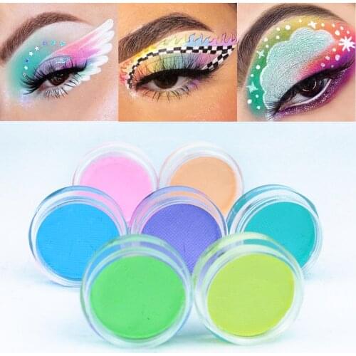 Bowitzki Water Active Retro Liner for Eyeliner Makeup Pastel UV Glow Color Face and Body Paint 3g 7pcs/lot