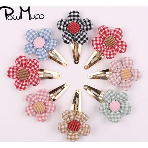 Powmuco Fashion Cartoon Pattern Flowers BB Clips Cute Princess Bangs Hairpins Baby Headwear Sweet Hair Accessories Photo Props