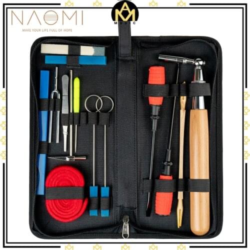 16pcs Professional Piano Tuning Kit Maple Piano Wrench Star Head L-Shape Tuning Hammer Mute Tool Tuning Fork Temperament Strip