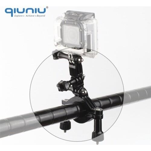QIUNIU Bike Motorcycle Handlebar Seatpost Pole Mount + 3 Way Adjustable Pivot Arm for GoPro Hero 6 5 4 3 for SJCAM for Xiaomi Yi