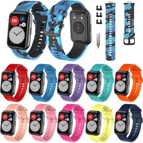 Soft Silicone Watch Strap For Huawei Watch Fit band Smart Watch Band Accessories For Huawei fit Wrist strap Bracelet with tool