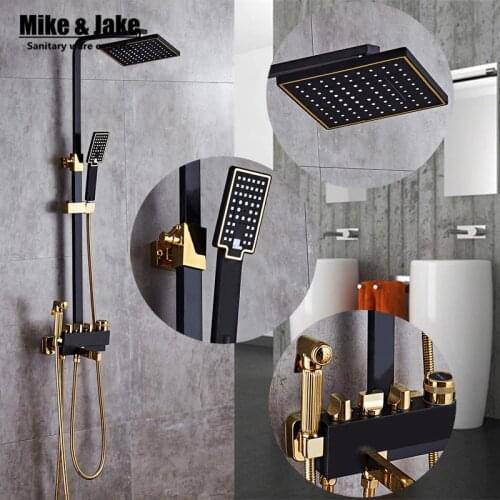 Bathroom Luxury black shower set bidet shower bathroom four function shower set bathroom Shower faucet Bathtub Faucet JY5999