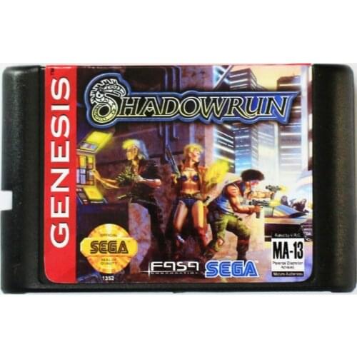 Shadowrun 16 bit MD Game Card For Sega Mega Drive For SEGA Genesis