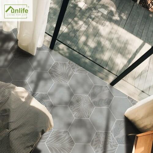 Funlife Hexagon Tile Stickers Floor Stickers Peel & Stick Easy to Clean Wall Stickers decalsfor Hotel Furniture Bathroom Kitchen