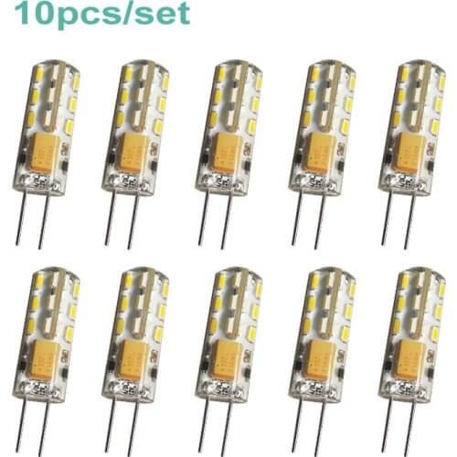 10pcs G4 Led Bulb 2W 12V 3014SMD 24led Bright Silicone Lamp Warm White 360 Degree Angle LED Light Replace Halogen For Chandilier