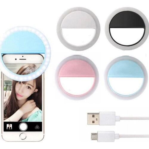 LED Portable Photography Flash Light USB Charge Selfie Led Camera Phone Photography Ring Light for iPhone Smartphone