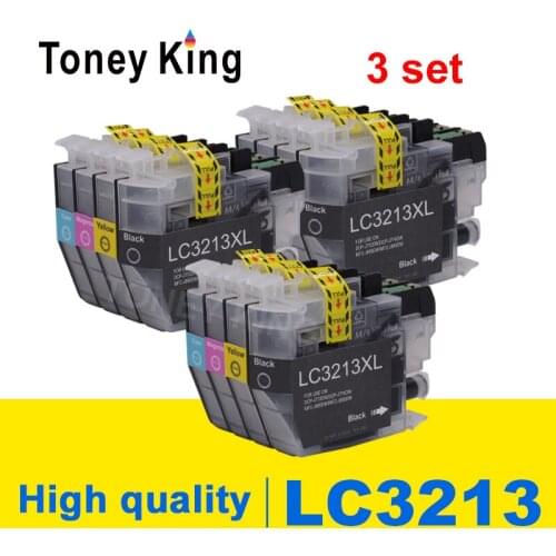 Toney King 3sets LC 3213 XL Full Ink Compatible Cartridge for Brother DCP-J772DW DCP-J774DW MFC-J890DW MFC-J895DW Inkjet Printer