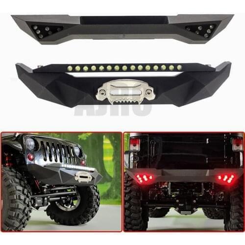 TRX4 Defender TRAXXAS Axial Scx10 II 90046 90047 JEEP compatible front bumper rear bumper with LED light