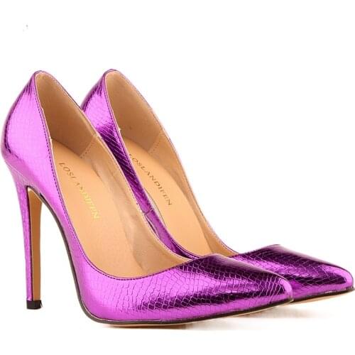 LOSLANDIFEN Small Crocodile Women Pumps Sexy Cusp Shoes High Heels Spring Brand Wedding Dress Plus Size 35-42 302-1XEY