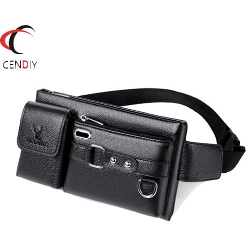 Fanny Pack Black Waterproof Money Belt Bag Men Purse Teenagers Travel Wallet Belt Male Waist Bags Cigarette Case for Phone