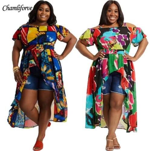 XL-5XL Plus Size African Dress For Women 2021 Summer Fashion Dashiki Print Ruffles Vestido New Robe Elegant African Party Dress