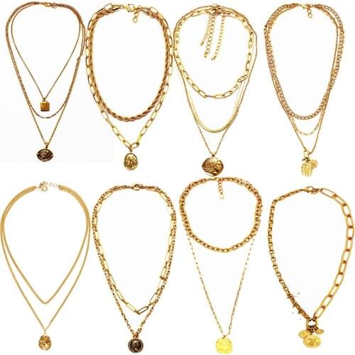 Women Twist Gold Silver Color Chain Necklaces Chunky Thick Lock Choker Party Jewelry Exaggerated Big Thick Chain Choker Necklace