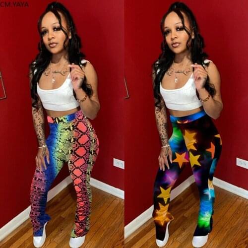 2020 Summer Women Pants Leggings High Waist Pencil Trousers Draped Stretch Sexy Party Street Club Print Pants Sweatpants GL8914