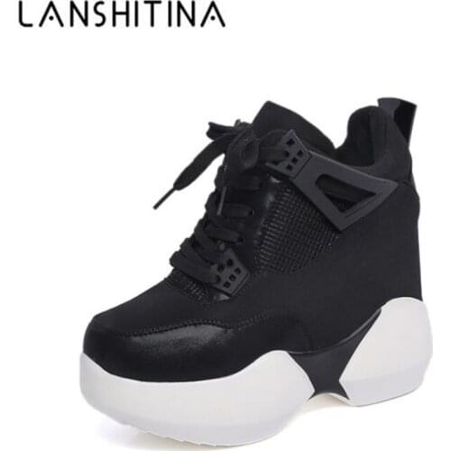 2020 Spring Women Fashion Casual Shoes Platform Shoes Sneakers Woman Thick Sole White Shoes Breathable Woman Wedges Canvas Shoes
