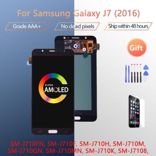 Amoled lcd For Samsung Galaxy J7 2016 J710 LCD Display and Touch Screen Digitizer Assembly SM-J710F J710M J710H J710FN