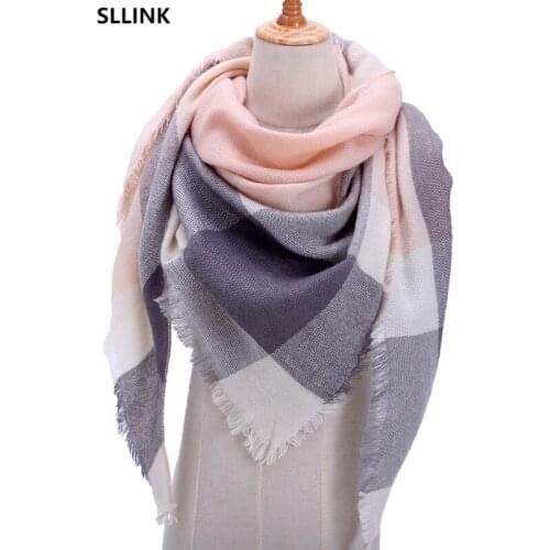 Designer 2020 knitted spring winter women scarf plaid warm cashmere scarves shawls luxury brand neck bandana pashmina lady wrap