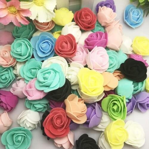 Hot saling (30 pcs/lot) 2.5cm Handmade PE Foam Artificial Rose Flower Head DIY For Wedding Home Festival Decorations Foam Flower