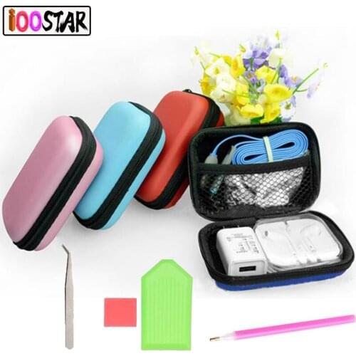 Diamond painting tools storage Bag Charging Case For Earphone Package Zipper Bag Portable Travel Cable Organizer Accessories