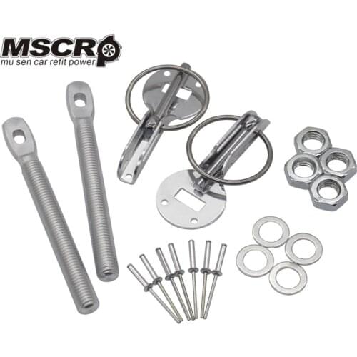 Alloy Black Bonnet Hood Pin Lock Kit Down Hood Locks Pins fit ALL Racing Speed default color black