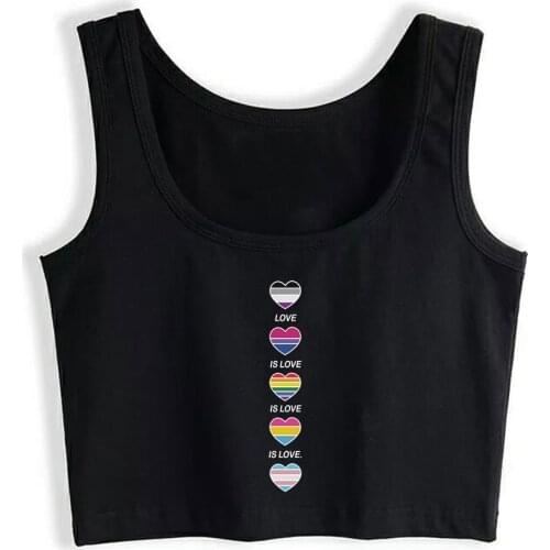 Crop Top Female LGBT Love is Love LGBTQ Pride for women pride men Street Harajuku Sleeveless Tops Women