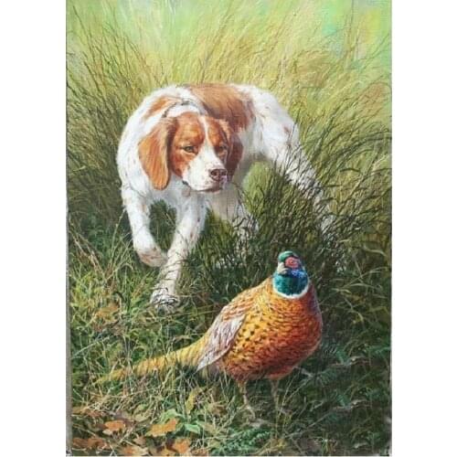Needlework Full diamond embroidery Pheasant and dog diamond mosaic Home Decor diy 5d diamond painting Cross Stitch picture P918