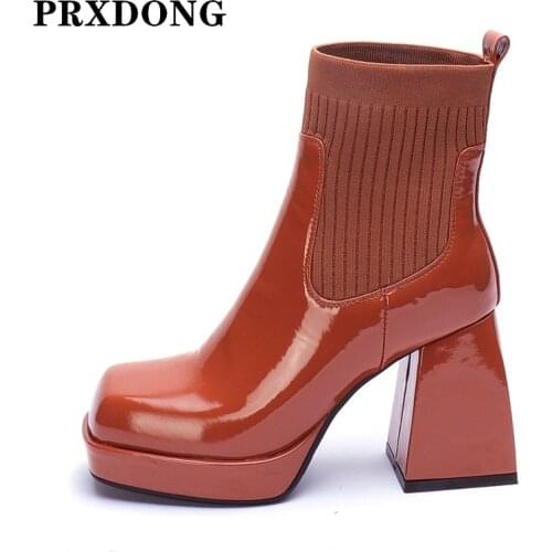 Plus Size 34-43 Women Ankle Boots New Autumn Winter Warm Shoes For Woman Black Orange Dress Party Office Lady Shoes Short Boots