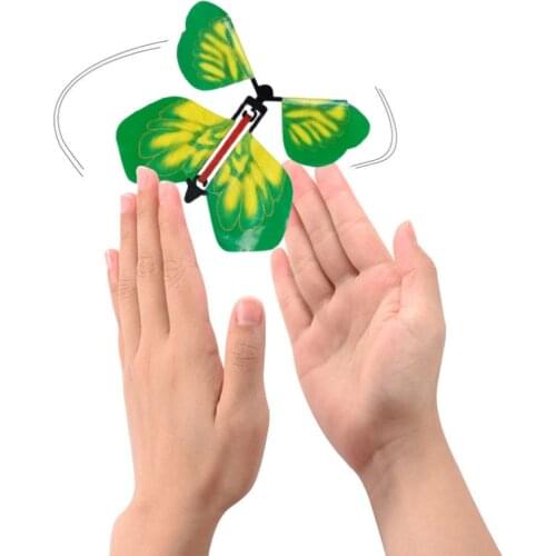 1 Pcs Magic Butterfly Joke Toys For Children Surprising Butterfly Rubber Surprise Toy Band Force Flying Butterfly Toys