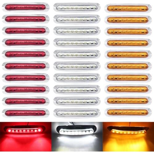 10pcs 12V/24V Light 9LED Waterproof Side Marker Lights Tail Lamp Car Truck Trailer Rear Lights Parking Light Red / White / Amer