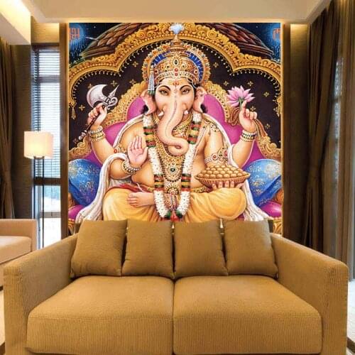 Indian Gods 8d Papel Murals Hindu Deities Buddha 3D Photo Murals Wall paper for Background Religion 3d wallpaper Wall Murals