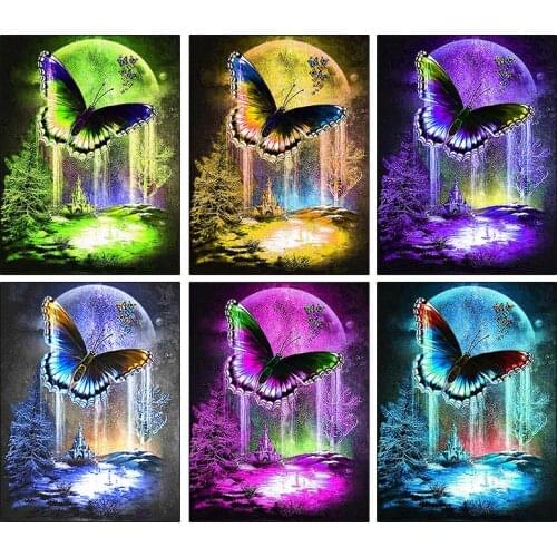 ARMYQZ Full Square diamond Painting "Butterfly moon" Resin Drill Embroidery 5D Diy Diamond Painting Handmade Cross Stitch gift