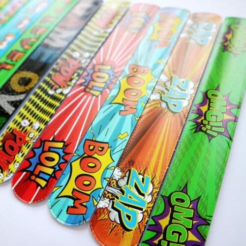 Game Printing Slap Bracelets Boom Explosion Symbol Game Theme Parti LOL Kids Boy Birthday Party Gifts Childrens Day Favor