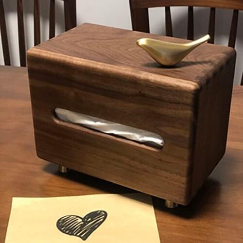 Room Decoration Wooden Tissue Box Handmade Walnut Tissues Paper Boxes Japanese Style Of Paper Tissue Holder Toilet Paper Holders