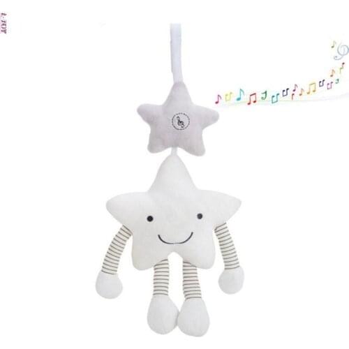 Baby Stroller Rattles with Teether Infant Crib Plush Musical Doll Hanging Toys
