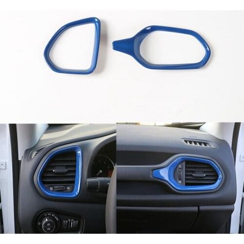 For Jeep Renegade 2015 2016 Car Dashboard Air Condition Left+Right Vent Outlet Cover Trim Decor Frame Ring 2Pcs/Set ABS