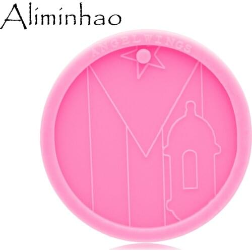 DY0473 Super Glossy Tower Mold Resin Craft Puerto Rico flag Silicone Mould DIY Epoxy Keychain Resin Molds for Jewelry