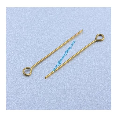 Jewelry Making findings Eye Pins Raw Brass Pins ;Scarf Pins findings 0.4*25mm shipping free
