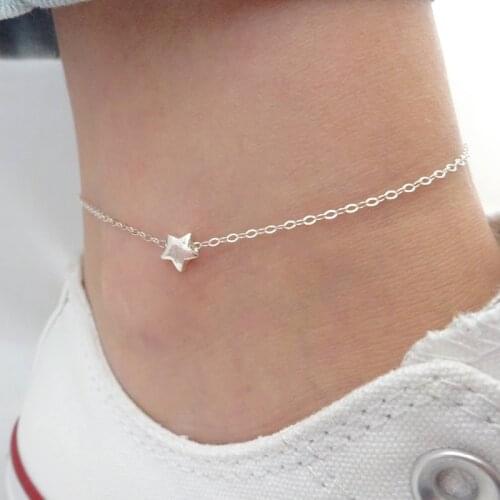 KBJW Brand Fashion Ankle Jewelry Delicate Silver/Gold Color Little Star Anklet Simple Handmade Foot Chain Trendy Charm Anklets