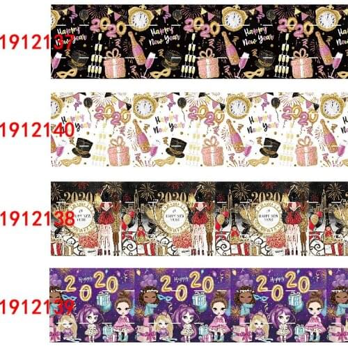 FLRARIBBONS 22mm 38mm 75mm happy new year eve celebration ribbon