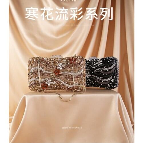 Fashion Ladies Evening Bags Wedding Party Chain Shoulder Bag Diamond Luxury Bag Newest Crystal Diamond Chain Evening Bag clutch