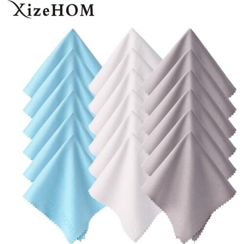 XizeHOM 25*25cm/18pcs Microfiber lens cleaning kit ,Cleaning Cloth for All Eyeglasses, Glasses, Tablets, LCD Screen,CD